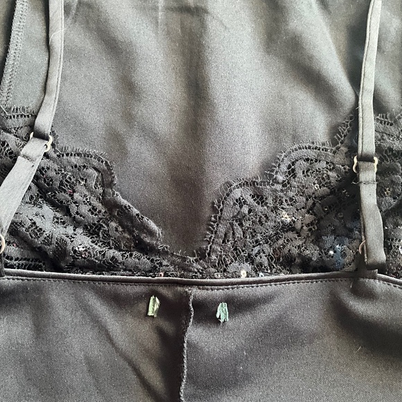 Y2K Babydoll Sequin Lace HOCO Dress Whimsigoth Grunge Witchy Party Black XXL - Picture 13 of 13